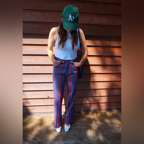 FARAH Multicoloured Print Pants - Picture 2 of 9